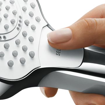 HANSGROHE CROMA SELECT E 3JET ručná sprcha 110x110 mm, 3 prúdy, EcoSmart, biela/chróm 26811400 Obrázek - fotka