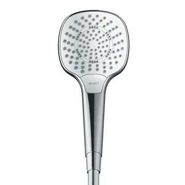 HANSGROHE CROMA SELECT E 3JET ručná sprcha 110x110 mm, 3 prúdy, EcoSmart, biela/chróm 26811400 Obrázek - fotka