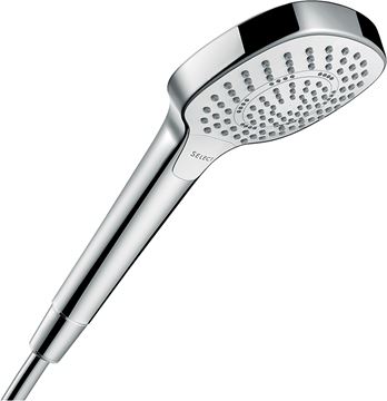 HANSGROHE CROMA SELECT E 3JET ručná sprcha 110x110 mm, 3 prúdy, EcoSmart, biela/chróm
