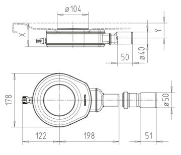 KALDEWEI KA 90 nízky vaničkový sifón pr. 90 mm, chróm 687772540999 Technický nákres