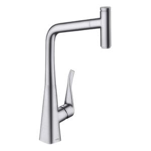 HANSGROHE METRIS SELECT M71 drezová batéria, s vyťahovacou koncovkou, nerez