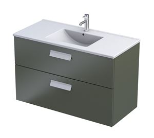 ORISTO NARVIK skrinka pod umývadlo 99,8x45,5x62 cm, 2 zásuvky, olivovo zelená mat