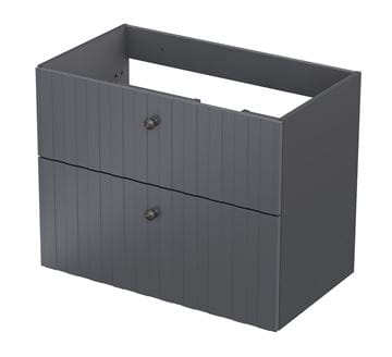 ORISTO NARVIK skrinka pod umývadlo 79,8x45,5x62 cm, 2 zásuvky, s rebrovaním, antracit
