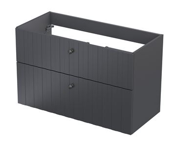 ORISTO NARVIK skrinka pod umývadlo 99,8x45,5x62 cm, 2 zásuvky, s rebrovaním, antracit
