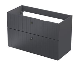 ORISTO NARVIK skrinka pod umývadlo 99,8x45,5x62 cm, 2 zásuvky, s rebrovaním, antracit