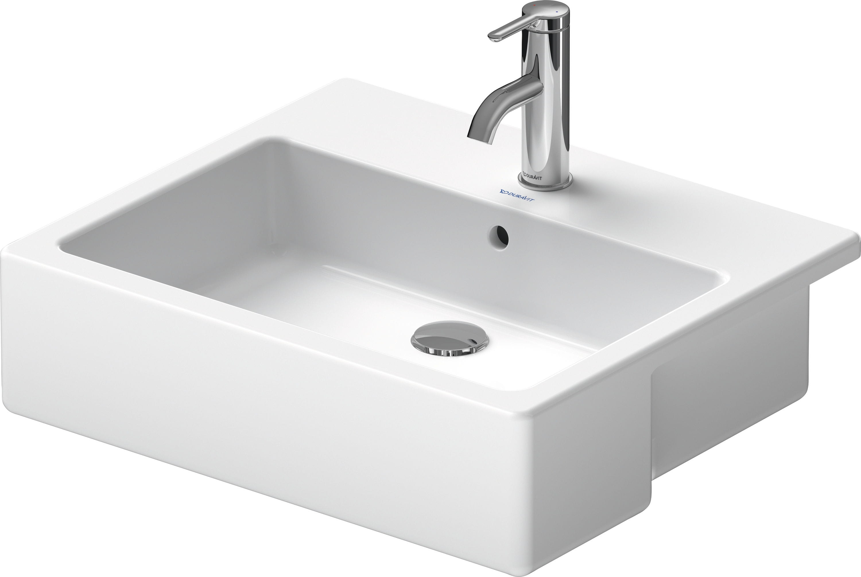 DURAVIT VERO umývadlo 55 cm, s otvorom pre batériu a prepadom, WonderGliss