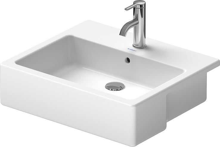 DURAVIT VERO umývadlo 55 cm, s otvorom pre batériu a prepadom, WonderGliss 03145500001 Obrázek - Hlavní obrázek