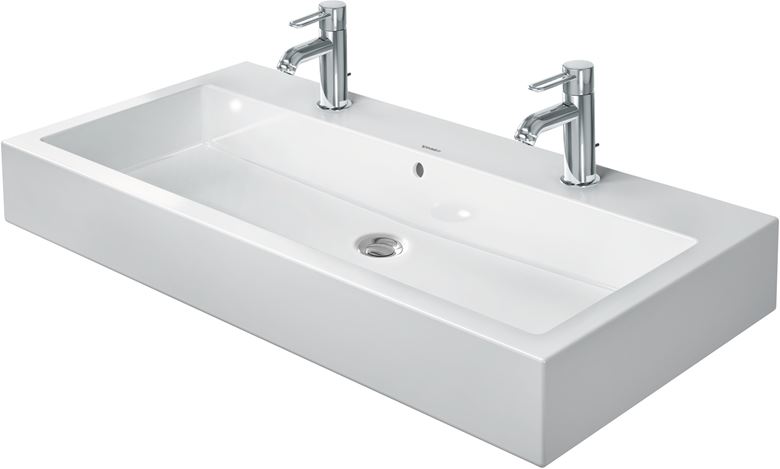 DURAVIT VERO umývadlo 100 cm, s 2 otvormi pre batérie a prepadom, brúsené, WonderGliss 04541000261 Obrázek - fotka