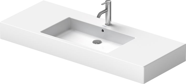 DURAVIT VERO umývadlo 125 cm, s otvorom pre batériu a prepadom, WonderGliss 03291200001 Obrázek - fotka