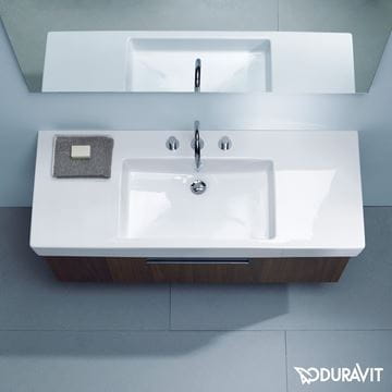 DURAVIT VERO umývadlo 125 cm, s otvorom pre batériu a prepadom, WonderGliss 03291200001 Obrázek - fotka