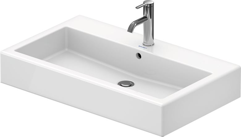 DURAVIT VERO umývadlo 80 cm, s otvorom pre batériu a prepadom, WonderGliss 04548000001 Obrázek - fotka