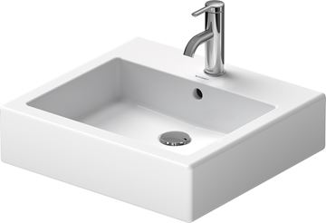 DURAVIT VERO umývadlo na dosku 50 cm, s otvorom pre batériu a prepadom, brúsené, WonderGliss 04525000001 Obrázek - fotka