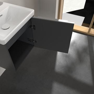 VILLEROY & BOCH VERITY EXCLUSIVE skrinka pod umývadlo 42,3x37,8x42,9 cm, 1 dvierka, pánty vpravo, Graphite A87800VR Obrázek - fotka