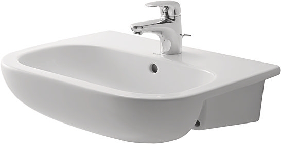 DURAVIT D-CODE umývadlo 55 cm, s otvorom pre batériu a prepadom 0339550000 Obrázek - Hlavní obrázek