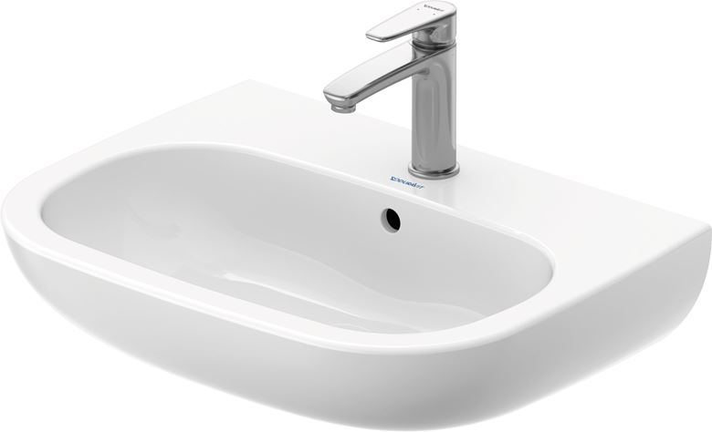 DURAVIT D-CODE umývadlo 60 cm, s otvorom pre batériu a prepadom 23106000002 Obrázek - fotka