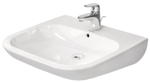 DURAVIT D-CODE umývadlo 60 cm, s otvorom pre batériu a prepadom 23126000002 Obrázek - Hlavní obrázek