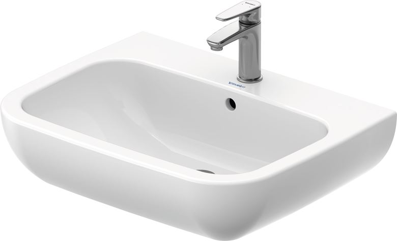 DURAVIT D-CODE umývadlo 65 cm, s otvorom pre batériu a prepadom 23106500002 Obrázek - fotka