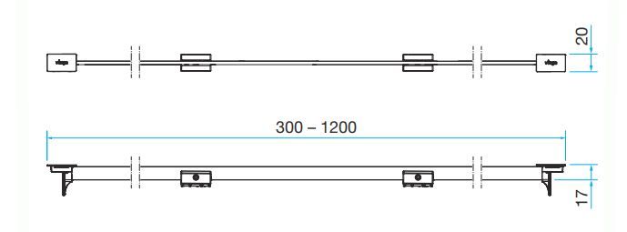 VIEGA ADVANTIX VARIO 4965.30 mostíkový rošt SR1 1200 mm, kartáčovaná nerez oceľ 686284 Technický nákres
