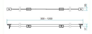 VIEGA ADVANTIX VARIO 4965.30 mostíkový rošt SR1 1200 mm, kartáčovaná nerez oceľ 686284 Technický nákres