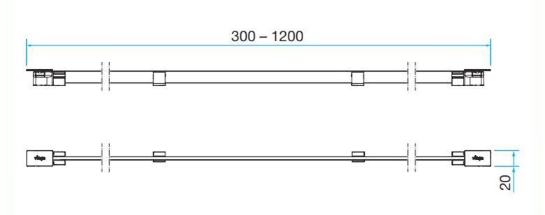 VIEGA ADVANTIX VARIO 4967.31 mostíkový rošt SR2 1200 mm, lesklá nerez oceľ 736576 Technický nákres