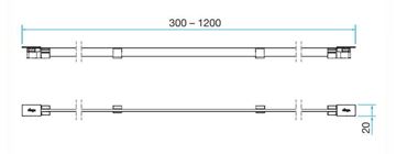 VIEGA ADVANTIX VARIO 4967.32 mostíkový rošt SR3 1200 mm, čierna 736583 Technický nákres