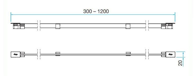VIEGA ADVANTIX VARIO 4967.32 mostíkový rošt SR3 1200 mm, čierna 736583 Technický nákres