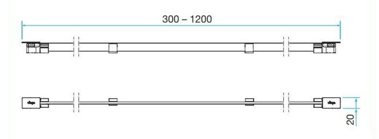 VIEGA ADVANTIX VARIO 4967.33 mostíkový rošt SR4 1200 mm, biela 736590 Technický nákres
