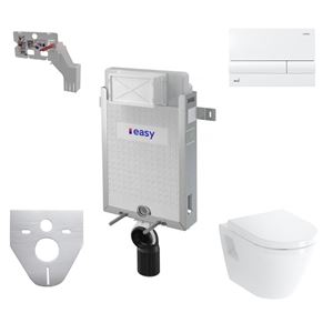 VITRA INTEGRA závesné WC s montážnym prvkom RENOVMODUL, sedátko, biele tlačidlo