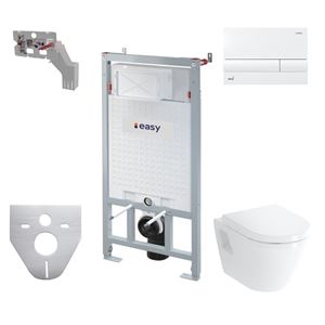 VITRA INTEGRA závesné WC s montážnym prvkom SADROMODUL, sedátko, biele tlačidlo