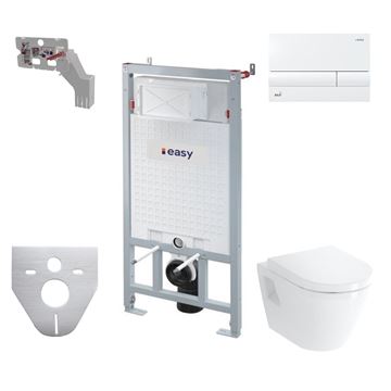 VITRA INTEGRA závesné WC s montážnym prvkom SADROMODUL, sedadlo, biele tlačidlo