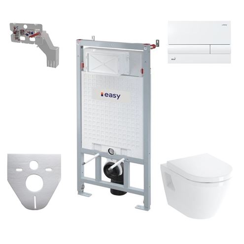 VITRA INTEGRA závesné WC s montážnym prvkom SADROMODUL, sedadlo, biele tlačidlo PT1.ALDF-KK.W.28 Obrázek - Hlavní obrázek
