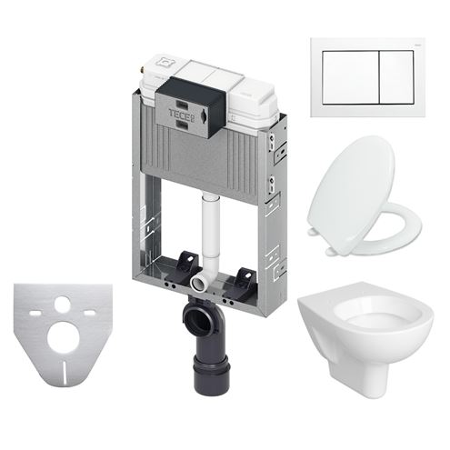 CONCEPT 100 závesné WC s montážnym prvkom TECEbox, sedátko, biele tlačidlo PT1.TEKF-KK.W.25 Obrázek - Hlavní obrázek
