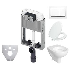 CONCEPT 100 závesné WC s montážnym prvkom TECEbox, sedátko, biele tlačidlo