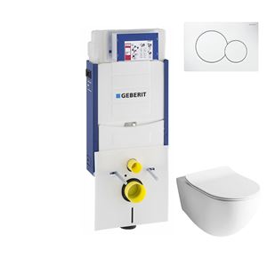 ARTCERAM FILE 2.0 závesné WC s montážnym prvkom Concept Kombifix, Rimless splachovanie, SoftClose sedátko, biele tlačidlo