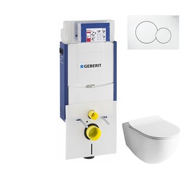 ARTCERAM FILE 2.0 závesné WC s montážnym prvkom Concept Kombifix, Rimless splachovanie, SoftClose sedadlo, biele tlačidlo