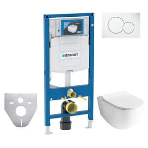 ARTCERAM FILE 2.0 závesné WC s montážnym prvkom Concept Duofix, Rimless splachovanie, SoftClose sedátko, biele tlačidlo