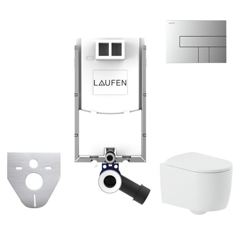 ARTCERAM MONET závesné WC s montážnym prvkom Laufen Ineo, Rimless splachovanie, SoftClose sedátko, chrómové tlačidlo PT3.LAKF-RSC.CR.15 Obrázek - Hlavní obrázek