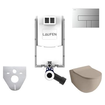 ARTCERAM FILE 2.0 závesné WC s montážnym prvkom Laufen Ineo TW102, Rimless splachovanie, SoftClose sedadlo, chrómové tlačidlo