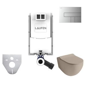 ARTCERAM FILE 2.0 závesné WC s montážnym prvkom Laufen Ineo TW102, Rimless splachovanie, SoftClose sedátko, chrómové tlačidlo