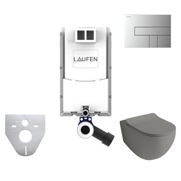 ARTCERAM FILE 2.0 závesné WC s montážnym prvkom Laufen Ineo TW102, Rimless splachovanie, SoftClose sedadlo, chrómové tlačidlo