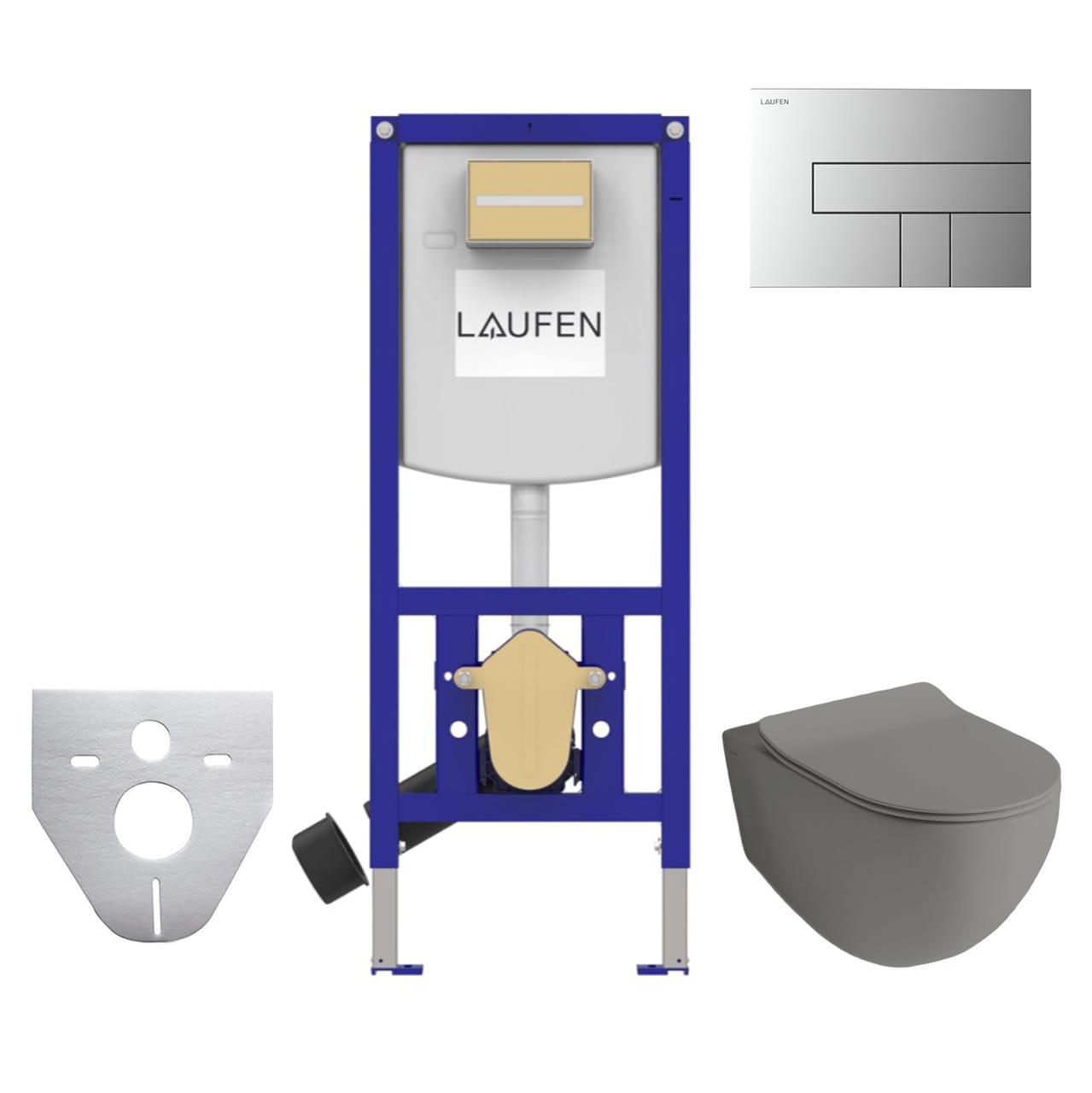 ARTCERAM FILE 2.0 závesné WC s montážnym prvkom Laufen Ineo CW102, Rimless splachovanie, SoftClose sedátko, chrómové tlačidlo