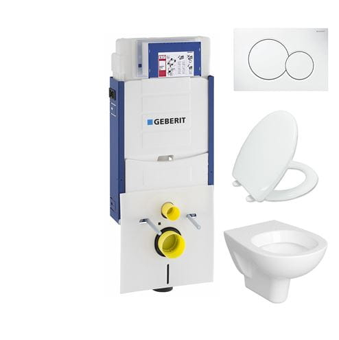 CONCEPT 100 závesné WC s montážnym prvkom Kombifix, sedátko, biele tlačidlo PT2.GEKF-KK.W.3 Obrázek - Hlavní obrázek