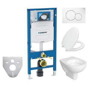 CONCEPT 100 závesné WC s montážnym prvkom Duofix, sedátko, biele tlačidlo