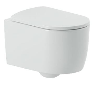 ARTCERAM MONET závesné WC s montážnym prvkom Laufen Ineo, Rimless splachovanie, SoftClose sedátko, chrómové tlačidlo PT3.LAKF-RSC.CR.15 Obrázek - fotka