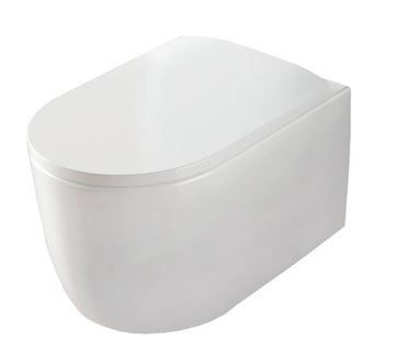 ARTCERAM MONET závesné WC s montážnym prvkom Laufen Ineo, Rimless splachovanie, SoftClose sedátko, chrómové tlačidlo PT3.LAKF-RSC.CR.15 Obrázek - fotka
