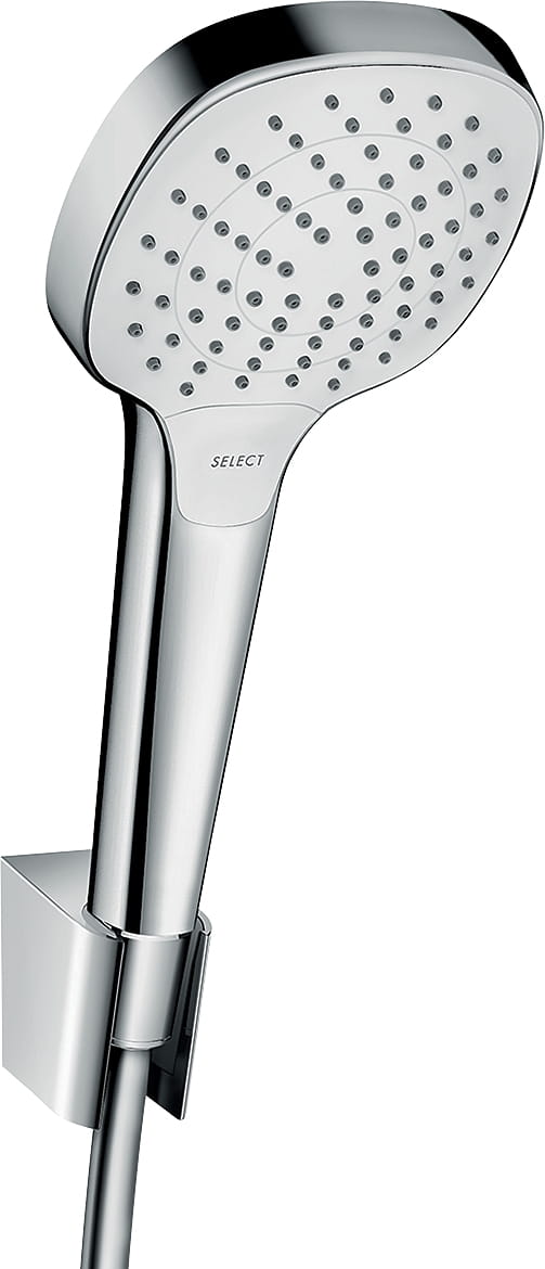 HANSGROHE CROMA SELECT E VARIO 3JET sprchová súprava 3-dielna, ručná sprcha 110x110 mm, 3 prúdy, hadica, držiak, biela/chróm