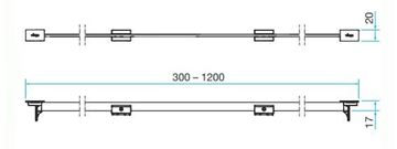 VIEGA ADVANTIX VARIO 4965.32 mostíkový rošt SR3 1200 mm, čierna 711870 Technický nákres