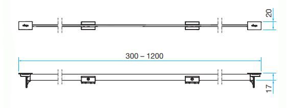 VIEGA ADVANTIX VARIO 4965.32 mostíkový rošt SR3 1200 mm, čierna 711870 Technický nákres