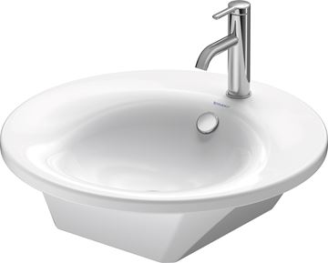 DURAVIT STARCK 1 umývadlo 58 cm, s otvorom pre batériu a prepadom, WonderGliss