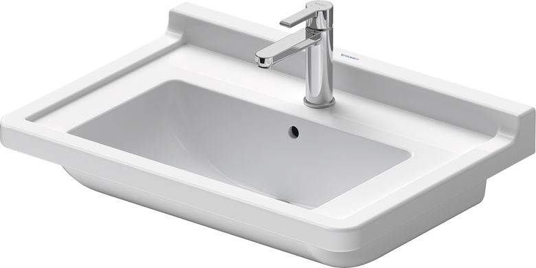 DURAVIT STARCK 3 umývadlo 70 cm, s otvorom pre batériu a prepadom, WonderGliss 03047000001 Obrázek - Hlavní obrázek